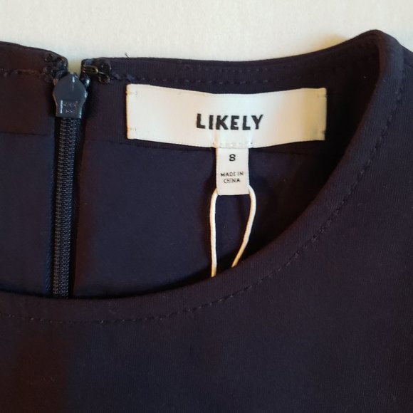 LIKELY Cordelia Fit & Flare Dress in Navy Blue Sleeveless Size 8 - Picture 9 of 13